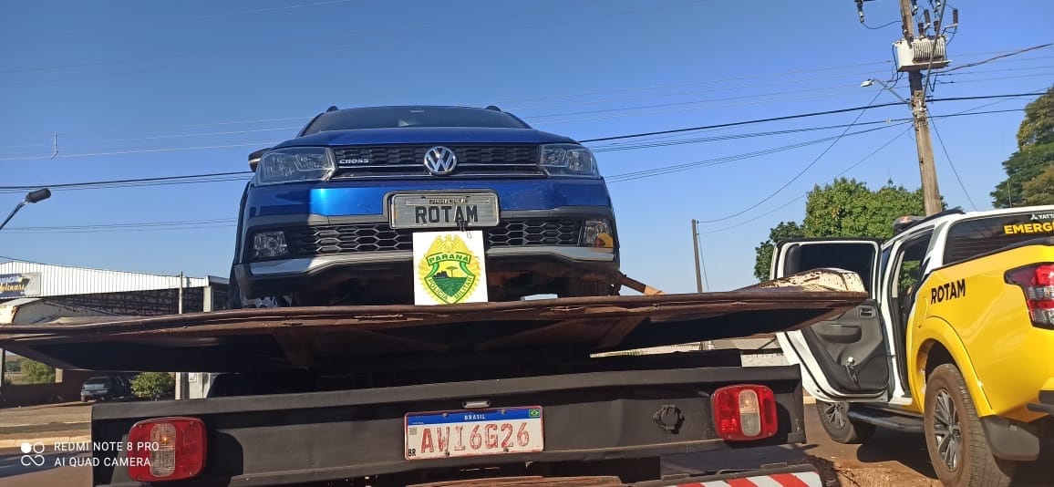 Região - Em duas ações, ROTAM apreende carro com contrabando e recupera veículo furtado • Portal Guaíra