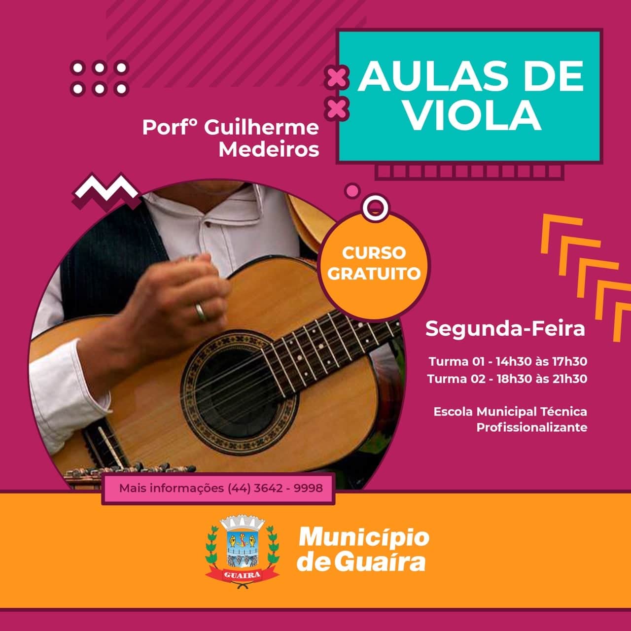 Guaíra - Cronograma de aulas culturais é divulgado • Portal Guaíra