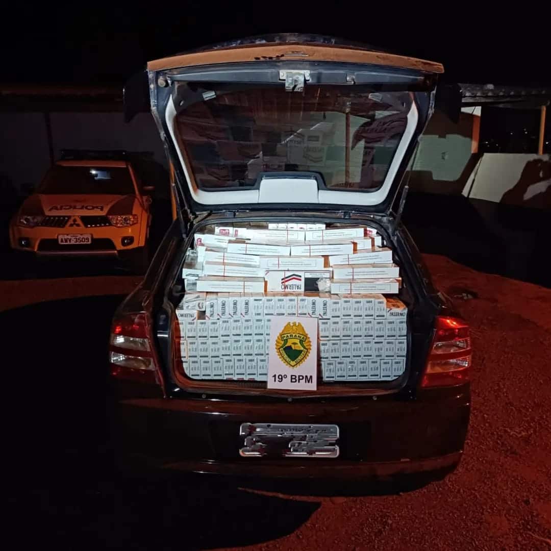 Guaíra - Após perseguição PM apreende veículo e mais de 12 mil carteiras de cigarros • Portal Guaíra